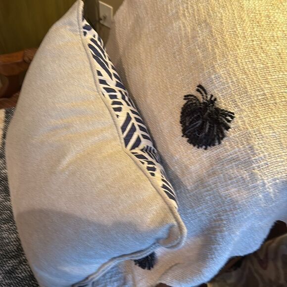 Decorative Blue/Cream Pillows (2) - Excellent Condition-Like New - Picture 4 of 7